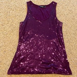 Maroon Sparkle tank top
